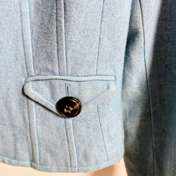 Talbots Aqua Blue Wool-Blend Blazer/Jacket Size 8, Tailored, Classic & Polished - Picture 7 of 12